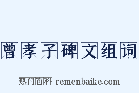 曾孝子碑文组词是什么意思的图片